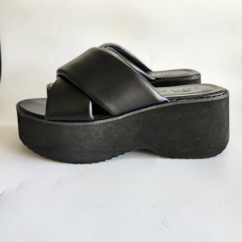 ASOS Black Platform Slide Sandals